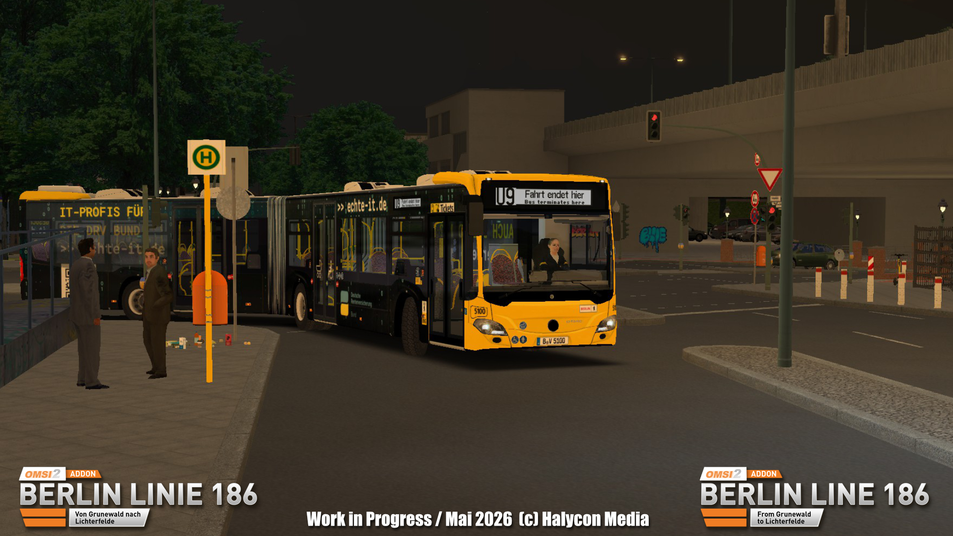 OMSI 2 Berlin Line 186 News – Berlin at Night